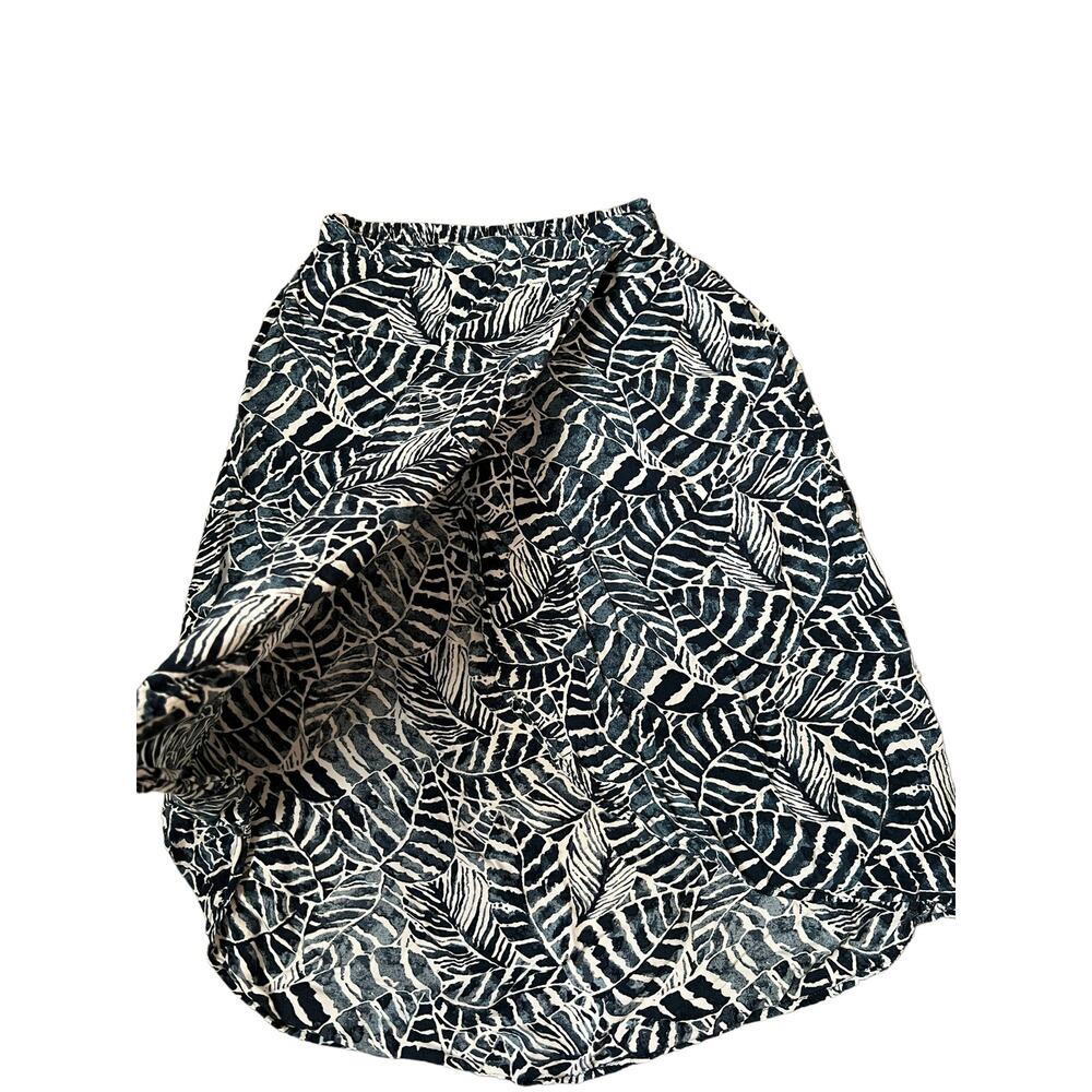 H&M womens wrap front leaves prints skirt high low white navy blue sz xs - Picture 10 of 16